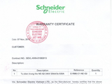 Giấy chứng nhận chất lượng do Công ty Schneider Electric cấp